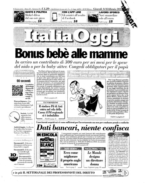 Italia oggi : quotidiano di economia finanza e politica